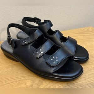 SAS TRIPAD COMFORT QUATRO BLACK LEATHER SLINGBACK COMFORT SANDALS Women’s Sz 6 N